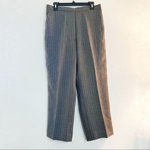 Alfred Dunner Pants Gray Pinstripe St. Regis Pull On Flat Front 14P NWT Tik-Tok